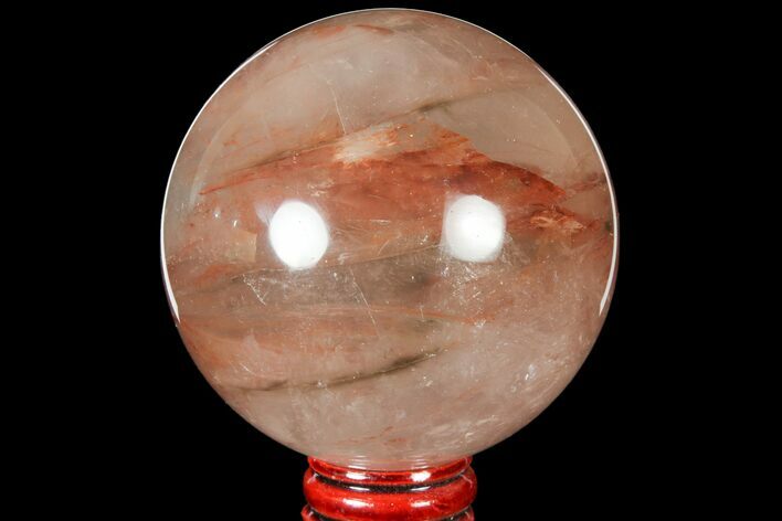 2.95" Polished Hematoid (Harlequin) Quartz Sphere - Madagascar